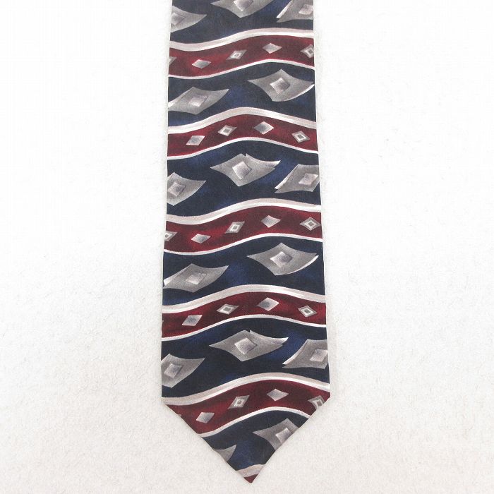 【50%OFF】中古 HAGGAR ネクタイ 90年代 90s 総柄 シルク USA製 紺 ネイビー 25aug02