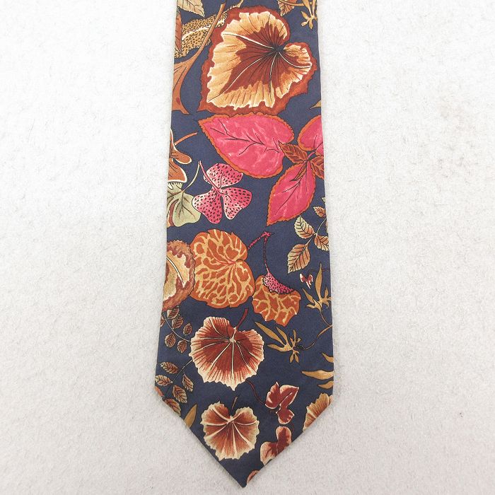 中古 JOS A BANK ネクタイ 00年代 00s 花 シルク USA製 紺 26feb05