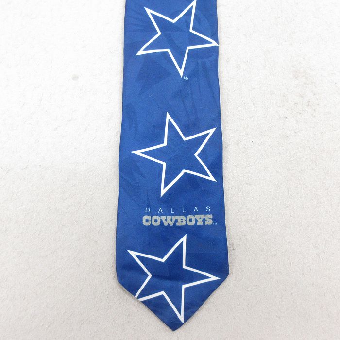 中古 ラルフ マーリン ネクタイ 90年代 90s NFL ダラスカウボーイズ USA製 紺 アメフト スーパーボウル【spe】 26feb05