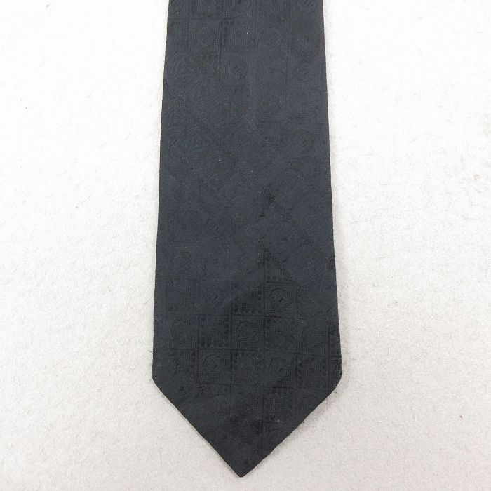 中古 モンゴメリーワード ネクタイ 80年代 80s 総柄 黒 26feb12