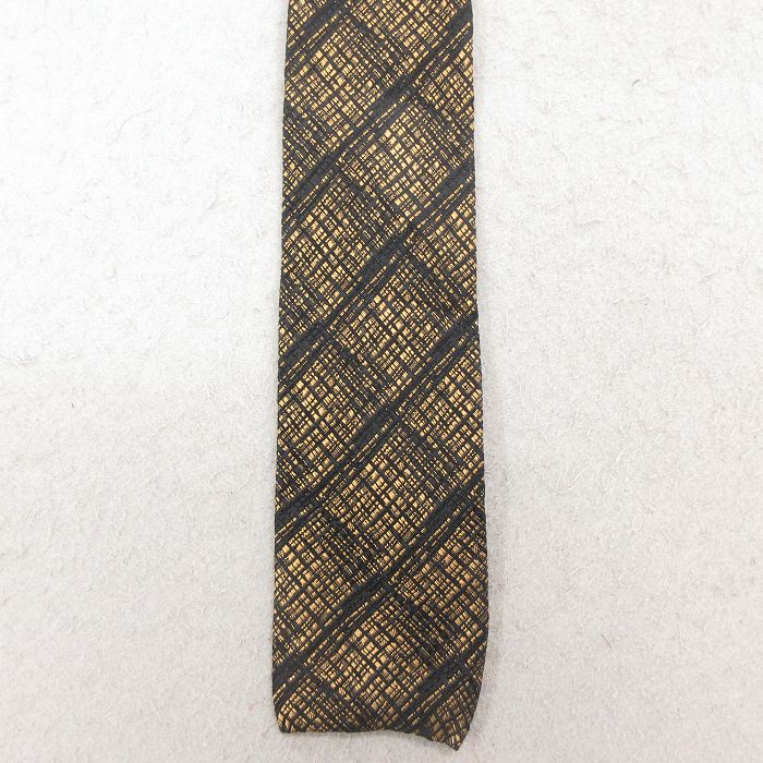 中古 ネクタイ 70年代 70s シルク 茶 26feb19