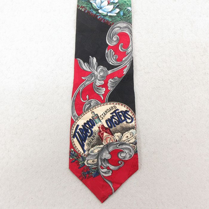 中古 ネクタイ 90年代 90s タバスコ シルク USA製 エンジ 26feb19