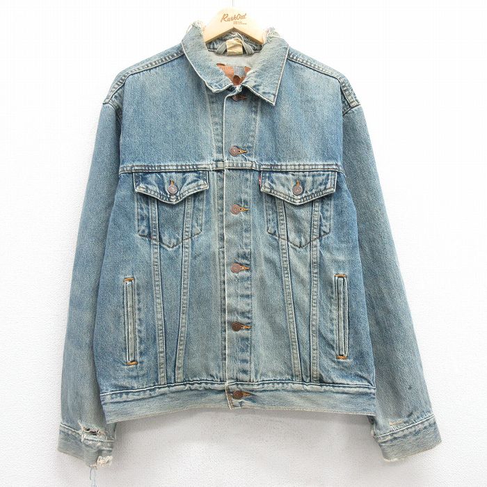 XL★古着 リーバイス Levis 70507 長袖 ジージャン メンズ 00年代 00s コットン 紺 ネイビー デニム 25feb12 中古 アウター Gジャン ジャケット