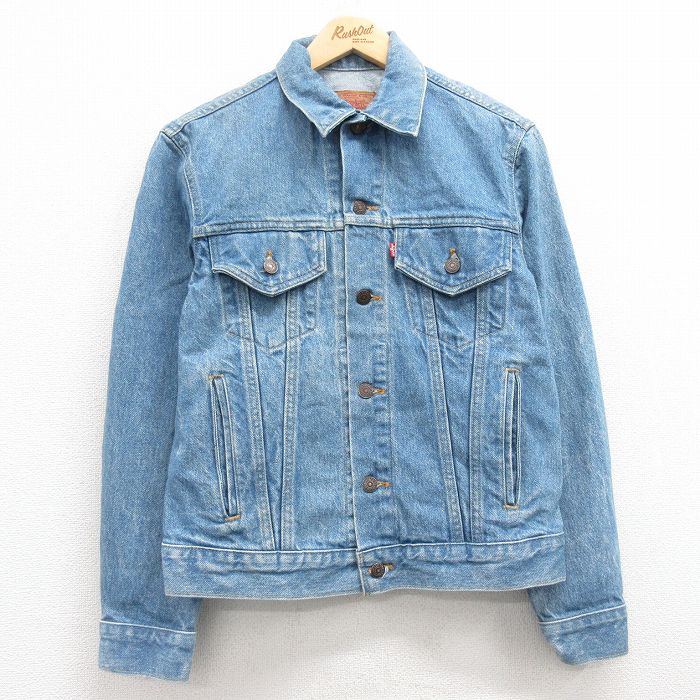 S★古着 リーバイス Levis 長袖 ジージャン メンズ 90年代 90s コットン USA製 紺 ネイビー デニム 25feb12 中古 アウター Gジャン ジャケット