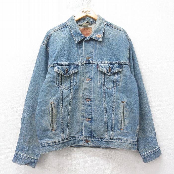XL★古着 リーバイス Levis 70507 長袖 ジージャン メンズ 00年代 00s 大きいサイズ コットン 紺 ネイビー デニム 【spe】 25feb15 中古 アウター Gジャン ジャケット
