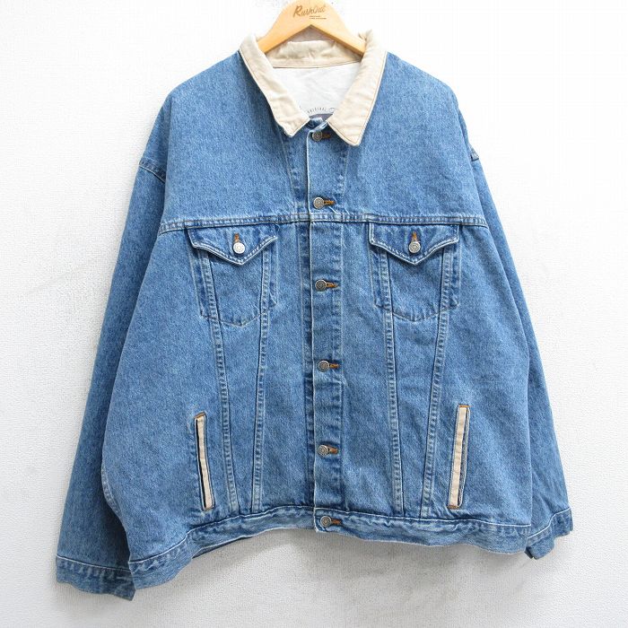 【50%OFF】XL★古着 アリゾナジーンズ 長袖 ジージャン メンズ 大きいサイズ コットン USA製 紺 ネイビー デニム 25mar05 中古 アウター Gジャン ジャケット