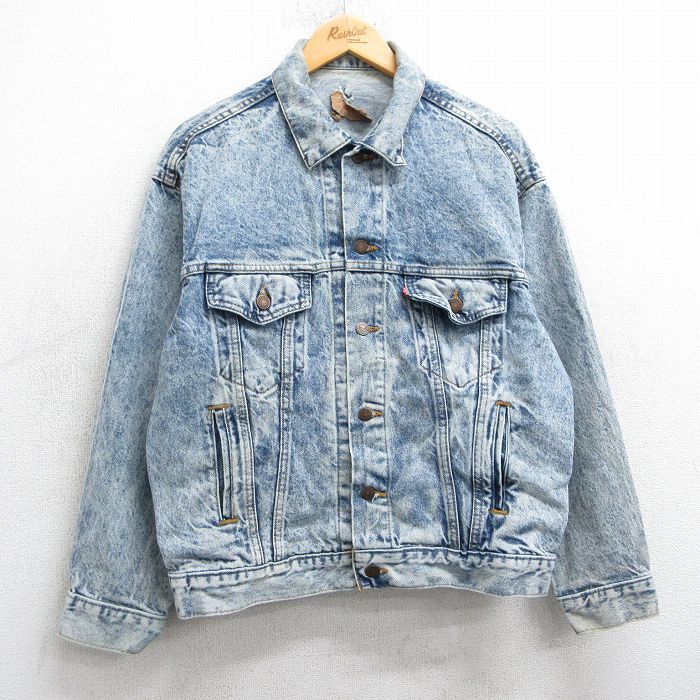 L★古着 リーバイス Levis 70507 長袖 ジージャン メンズ 90年代 90s コットン USA製 紺 ネイビー デニム 【spe】 25mar05 中古 アウター Gジャン ジャケット