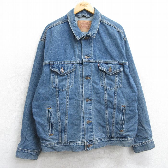 XL★古着 リーバイス Levis 70507 長袖 ジージャン メンズ 90年代 90s 大きいサイズ コットン 紺 ネイビー デニム 25mar05 中古 アウター Gジャン ジャケット
