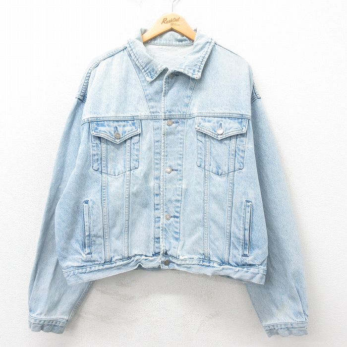【50%OFF】XL★古着 ギャップ GAP 長袖 ジージャン メンズ 大きいサイズ 薄紺 ネイビー デニム 25may12 中古 アウター Gジャン ジャケット