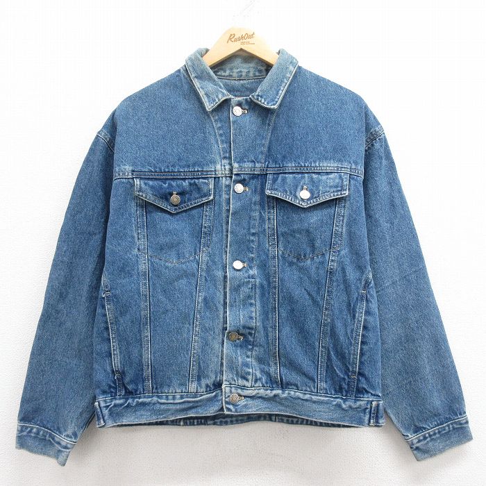XL★古着 カルバンクライン Calvin Klein 長袖 ジージャン メンズ 00年代 00s コットン 紺 ネイビー デニム 25jul28 中古 アウター Gジャン ジャケット