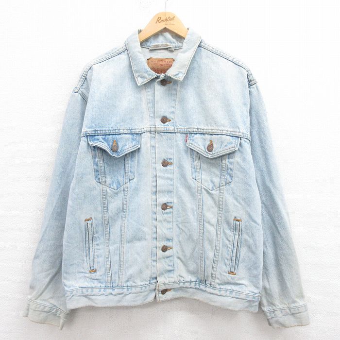 XL★古着 リーバイス Levis 70507 長袖 ジージャン メンズ 90年代 90s 大きいサイズ コットン USA製 紺 ネイビー デニム 25aug23 中古 アウター Gジャン ジャケット