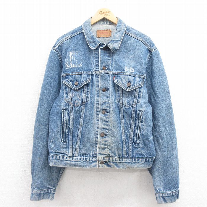 XL★古着 リーバイス Levis 71506 長袖 ジージャン メンズ 90年代 90s コットン USA製 紺 ネイビー デニム 25aug23 中古 アウター Gジャン ジャケット