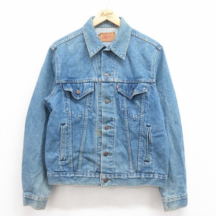 M★古着 リーバイス Levis 70506 長袖 ジージャン メンズ 90年代 90s コットン USA製 紺 ネイビー デニム 25aug23 中古 アウター Gジャン ジャケット