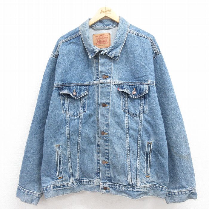 XL★古着 リーバイス Levis 70507 長袖 ジージャン メンズ 90年代 90s 大きいサイズ コットン USA製 紺 ネイビー デニム 【spe】 25aug23 中古 アウター Gジャン ジャケット