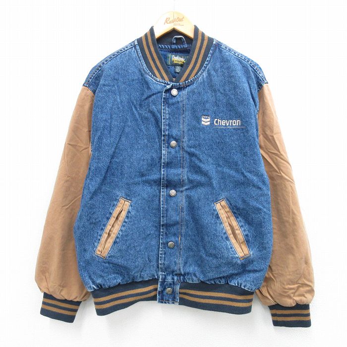 Dunbrooke 90s デニムジャケット Chevron ツートンカラー ネイビー L | 古着