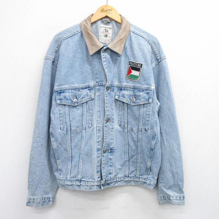 【50%OFF】バナナリパブリック 90s ジージャン 襟レザー ネイビー XL | 古着