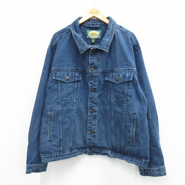 XL★古着 カベラス 長袖 ジージャン メンズ 00年代 00s 大きいサイズ コットン 紺 デニム 25dec15