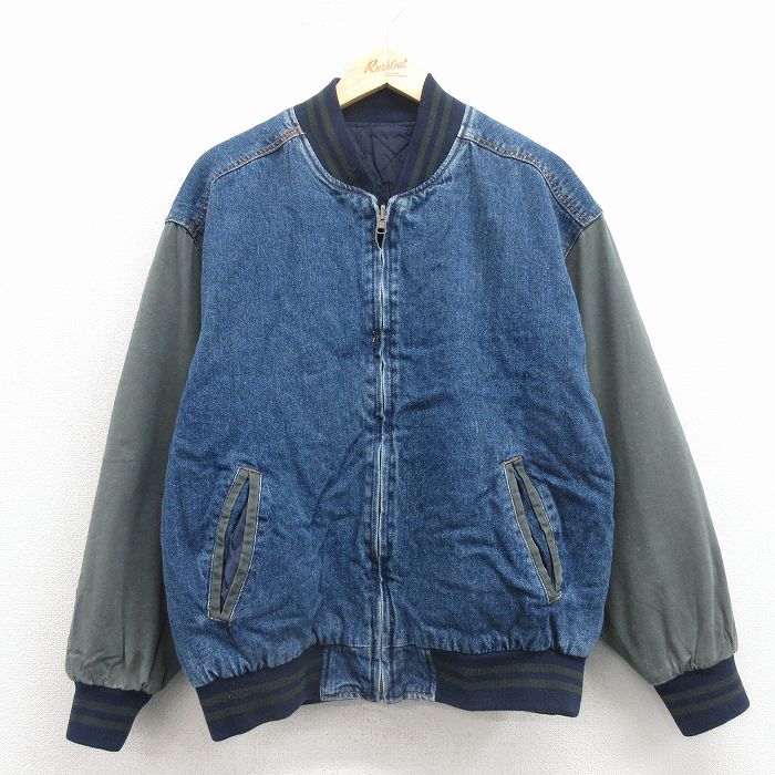 XL★古着 FADED GLORY 長袖 デニム ジャケット メンズ 00年代 00s ツートンカラー リバーシブル 25dec18