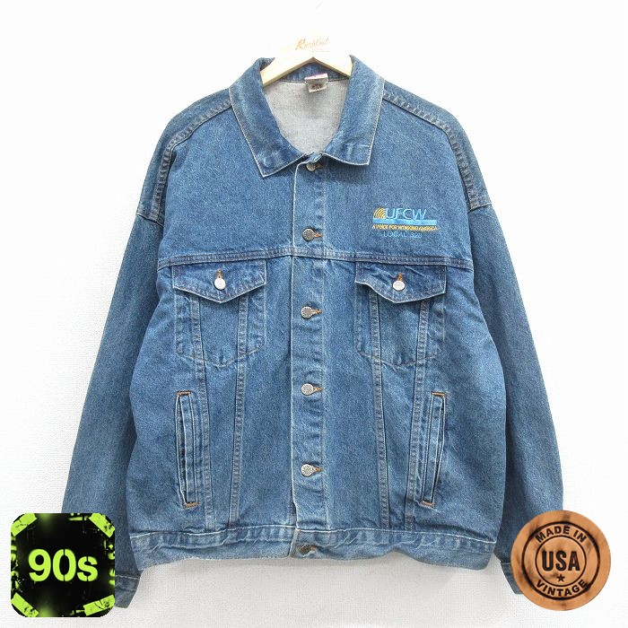 【50%OFF】90s ジージャン UFCW ネイビー XL | 古着