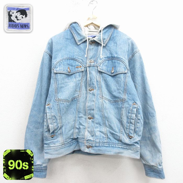 【50%OFF】90s 長袖ジージャンパーカー ネイビー L | 古着