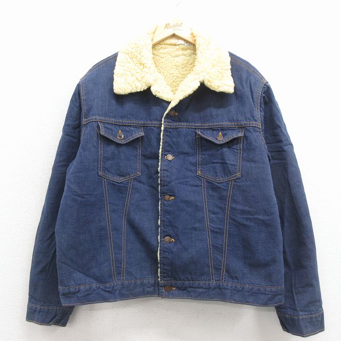 ローバックス 80s デニムジャケット ボア ネイビー XL | 古着