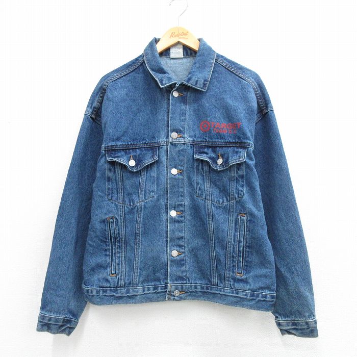 L★古着 長袖 ジージャン メンズ 90年代 90s ターゲット 紺 デニム 26mar09
