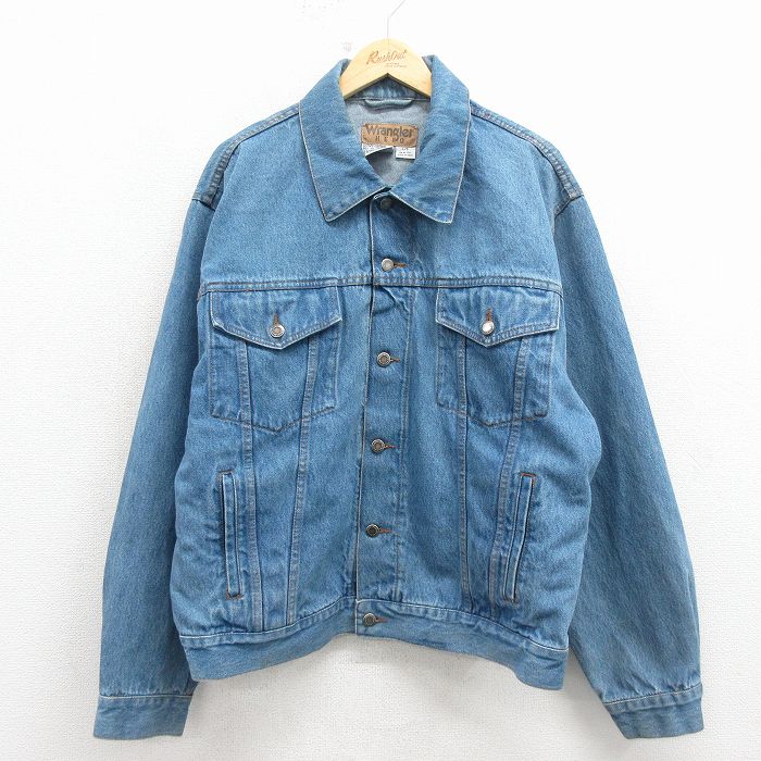 XL★古着 ラングラー 長袖 ジージャン メンズ コットン 紺 デニム 26mar12
