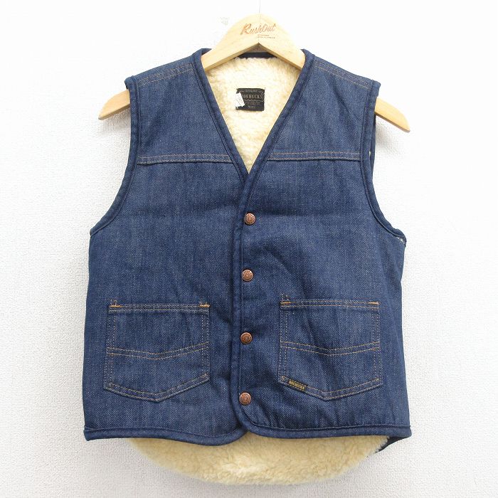 【20%OFF】シアーズ 80s デニムベスト 内側ボア ネイビー S | 古着