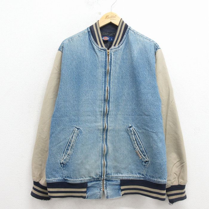 ディッキーズ 長袖デニムジャケット ネイビー XL | 古着