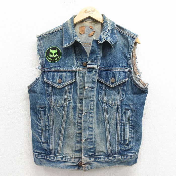M★古着 リーバイス Levis 70506 デニム ベスト メンズ 80年代 80s コットン USA製 紺 デニム 26apr03