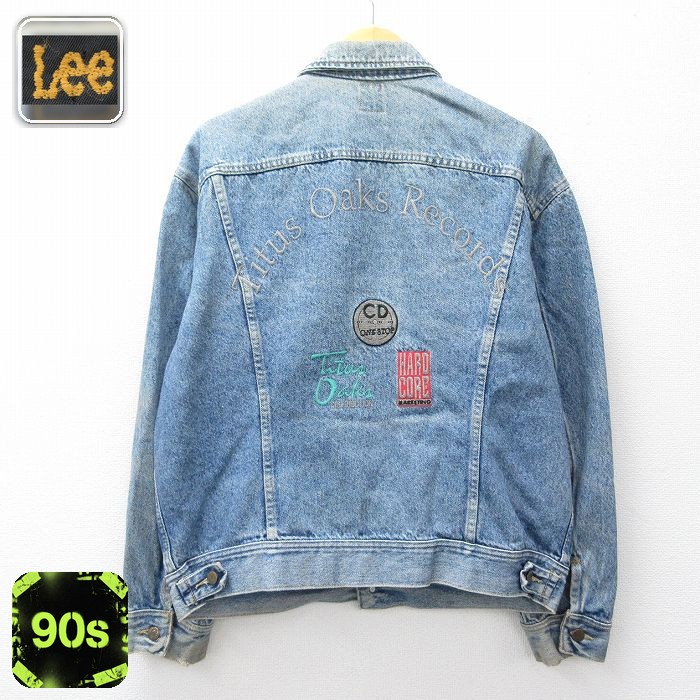 【20%OFF】リー 90s ジージャン Titus Oaks Records刺繍 ネイビー メンズXL相当 | 古着