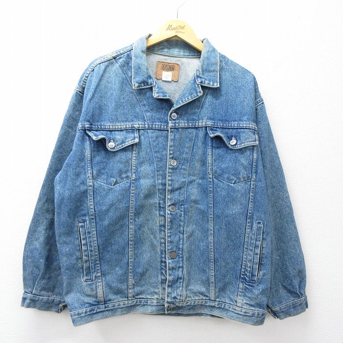 XL★古着 ギャップ GAP 長袖 ジージャン メンズ 90年代 90s 大きいサイズ コットン USA製 紺 デニム 26apr21
