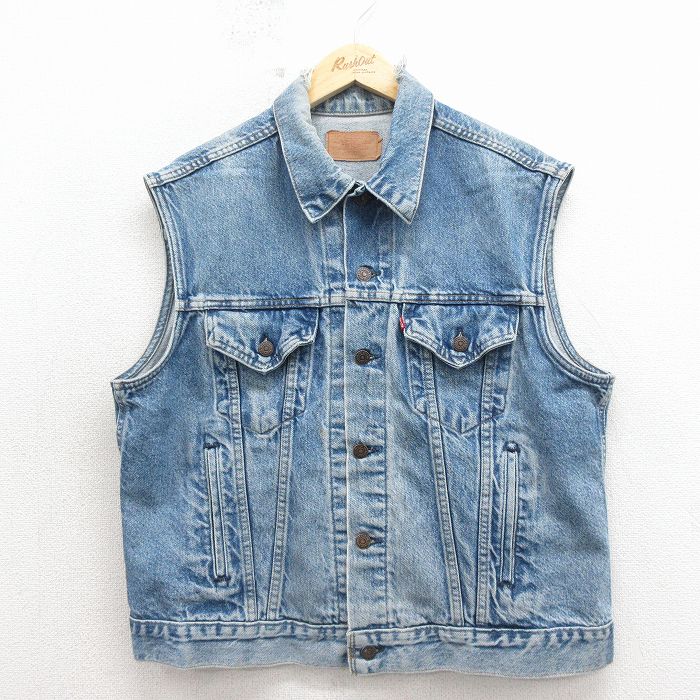L★古着 リーバイス Levis 60514 デニム ベスト メンズ 90年代 90s コットン USA製 紺 デニム 26apr25