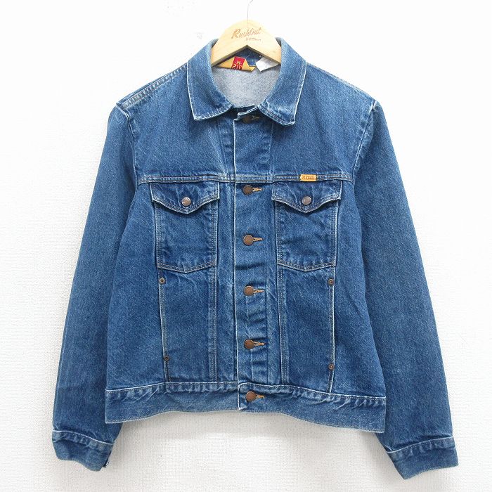 M★古着 ラスラー 長袖 ジージャン メンズ 90年代 90s コットン 紺 デニム 26apr30