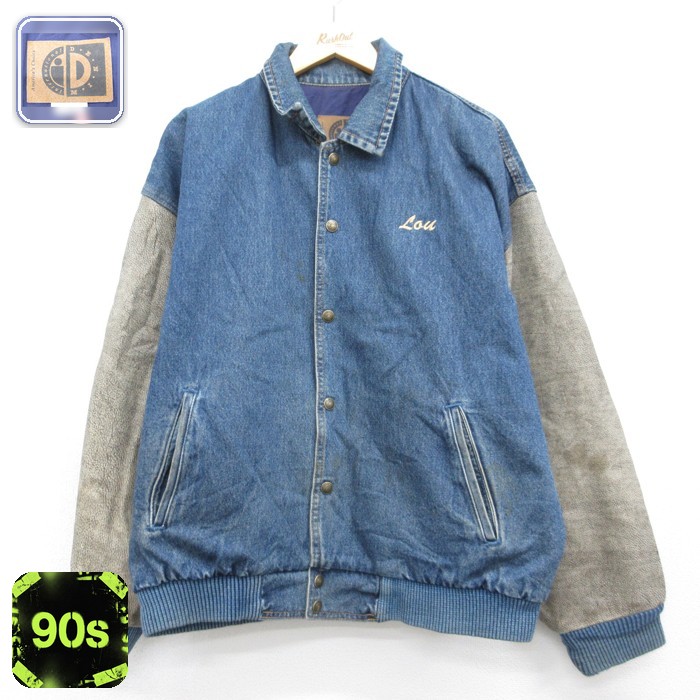 iD International 90s デニムジャケット スタジャン ネイビー メンズXL相当 | 古着