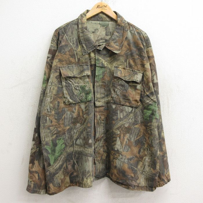 【50%OFF】XL★古着 長袖 ミリタリー ジャケット メンズ 大きいサイズ 茶他 ブラウン 迷彩 【spe】 24sep06 中古 アウター フライト