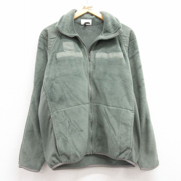 L★古着 長袖 ミリタリー フリース ジャケット メンズ ECWCS GEN3 レベル3 ラグラン USA製 緑系 グリーン 25feb06 中古 アウター フライト