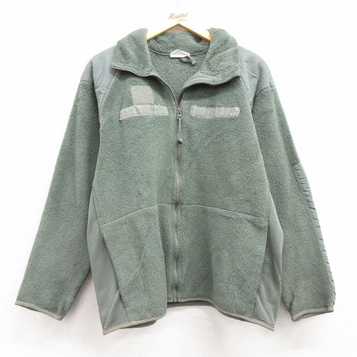 L★古着 長袖 ミリタリー フリース ジャケット メンズ 00年代 00s ECWCS GEN3 レベル3 ラグラン USA製 緑系 グリーン 25feb06 中古 アウター フライト