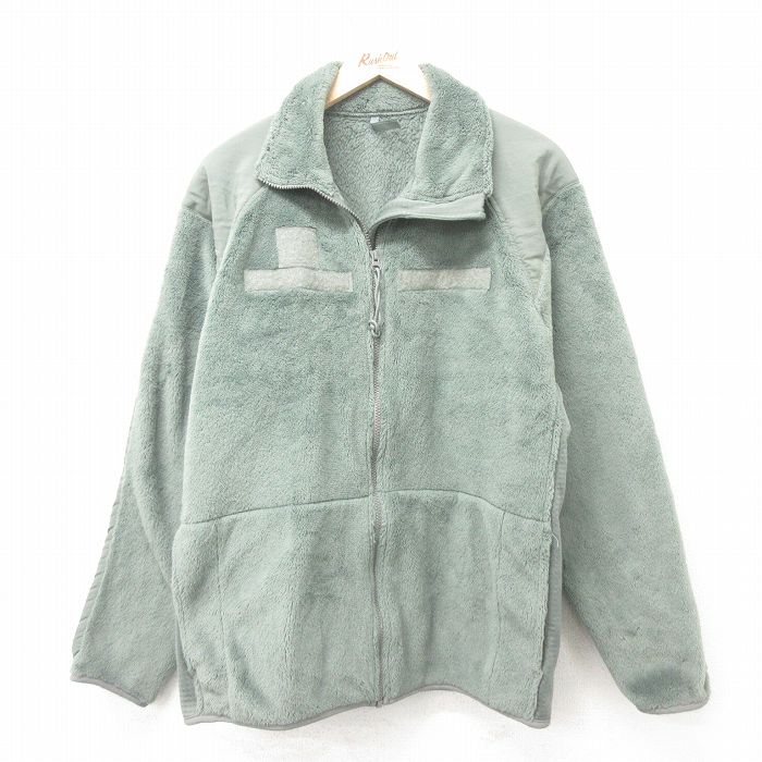 L★古着 長袖 ミリタリー フリース ジャケット メンズ ECWCS GEN3 レベル3 ポーラテック ラグラン USA製 緑 グリーン 25feb10 中古 アウター フライト