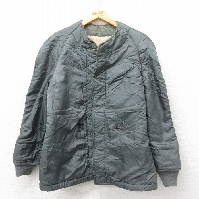M★古着 長袖 ビンテージ ミリタリー ライナー ジャケット メンズ 60年代 60s USAF ラグラン 緑 グリーン 内側ボア 25feb17 中古 アウター フライト