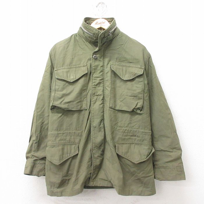 M★古着 長袖 ミビンテージ リタリー フォールド ジャケット メンズ 60年代 60s M-65 グレーライナー USA製 緑 グリーン 25feb17 中古 アウター フライト
