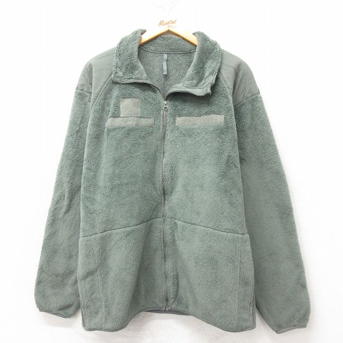 XL★古着 長袖 ミリタリー フリース ジャケット メンズ ECWCS GEN3 レベル3 ポーラテック ラグラン USA製 緑 グリーン 25feb19 中古 アウター フライト