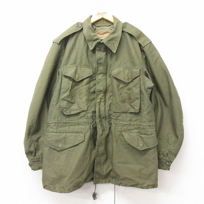 L★古着 長袖 ビンテージ ミリタリー フィールド ジャケット メンズ 60年代 60s M-51 コットン USA製 緑 グリーン 【spe】 25feb19 中古 アウター フライト