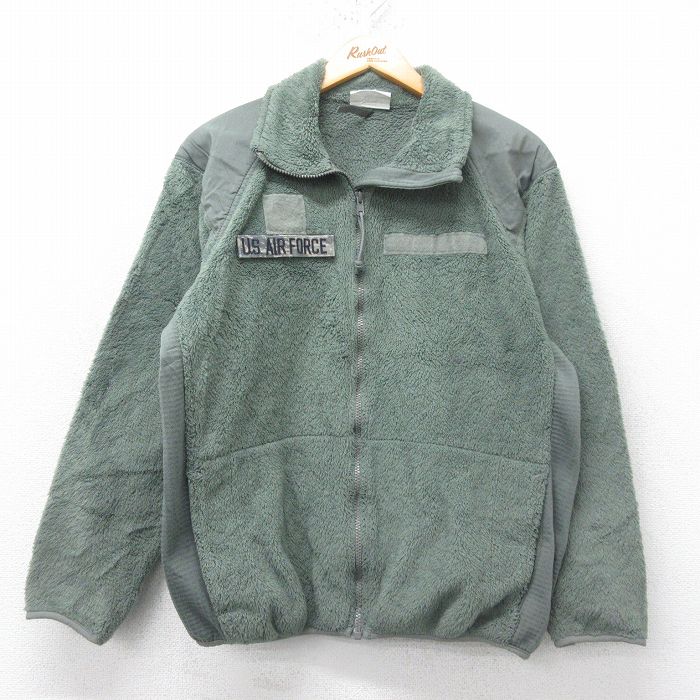 L★古着 長袖 ミリタリー フリース ジャケット メンズ GEN3 レベル3 USエアフォース ラグラン ポーラテック USA製 緑 グリーン 25feb26 中古 アウター フライト