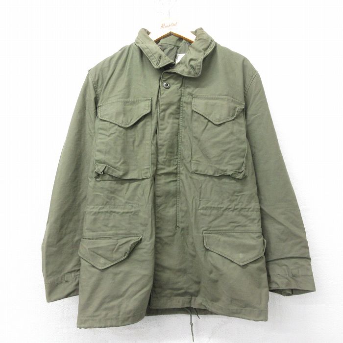 M★古着 長袖 ミリタリー フィールド ジャケット メンズ 90年代 90s M-65 USA製 緑系 グリーン 25feb26 中古 アウター フライト
