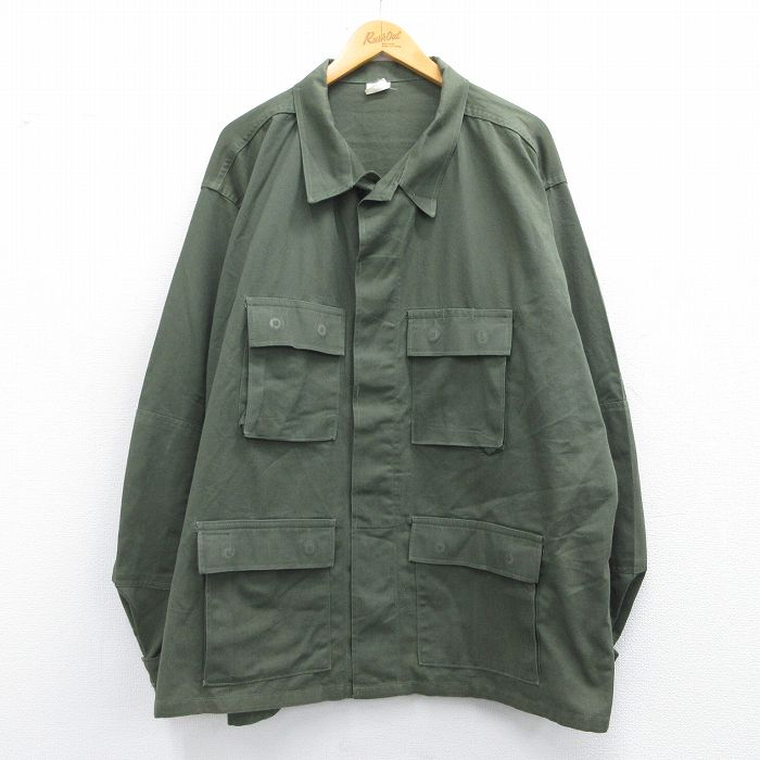 XL★古着 長袖 ミリタリー ジャケット メンズ 90年代 90s コンバット 大きいサイズ USA製 緑 グリーン 25mar21 中古 アウター フライト