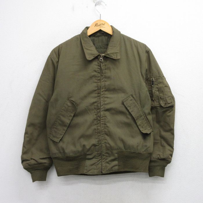L★古着 長袖 ミリタリー タンカース ジャケット メンズ 80年代 80s USA製 濃緑 グリーン 【spe】 25oct03 中古 アウター フライト