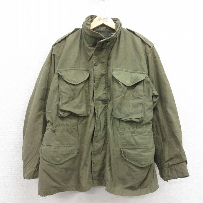 L★古着 長袖 ミリタリー フィールド ジャケット メンズ 80年代 80s M-65 ライナー付き USA製 緑 グリーン 25oct04 中古 アウター フライト