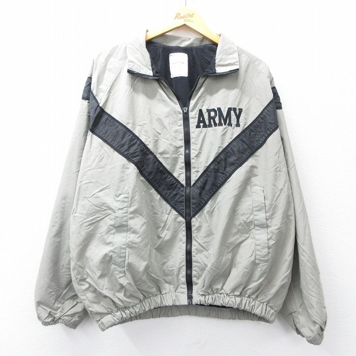 【20%OFF】XL★古着 長袖 ミリタリー ナイロン ジャケット メンズ 00年代 00s アーミー リフレクター 大きいサイズ USA製 ベージュ系他 カーキ 内側メッシュ 25oct14 中古 アウター フライト