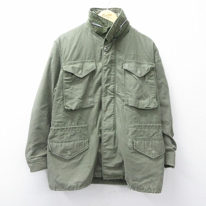 L★古着 長袖 ビンテージ ミリタリー ジャケット メンズ 60年代 60s M-65 セカンドタイプ グレーライナー 緑 グリーン 【spe】 25oct16 中古 アウター フライト